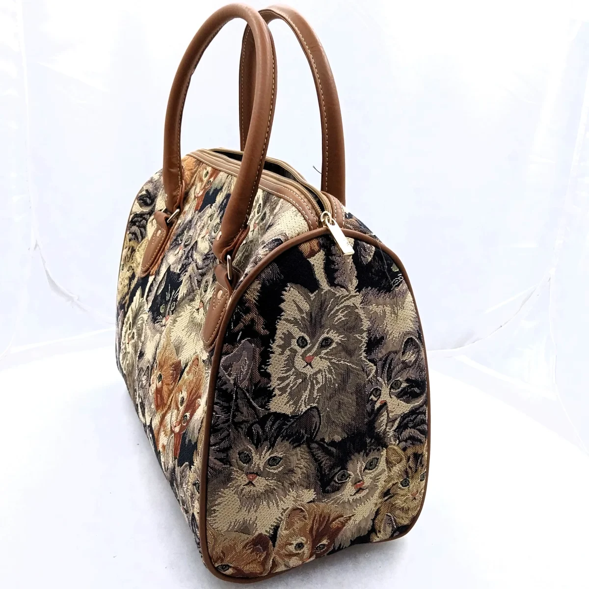 Signare Taschen, Kissenhüllen mit Katzenmotiv Handtaschen Reisetaschen Gobelin-Leder – Bild 3